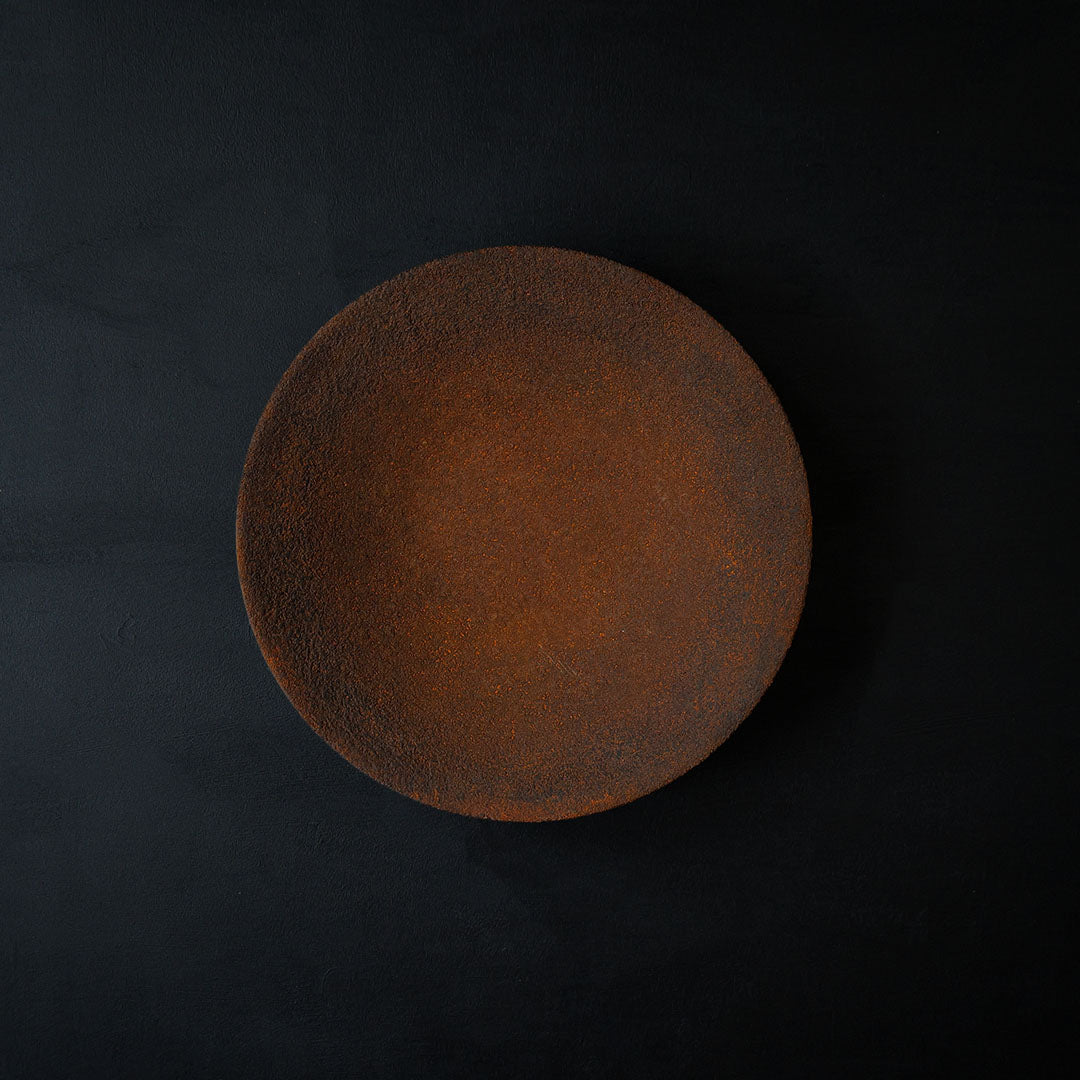 ●25-KF Sabi-urushi Deep Plate 21cm Red