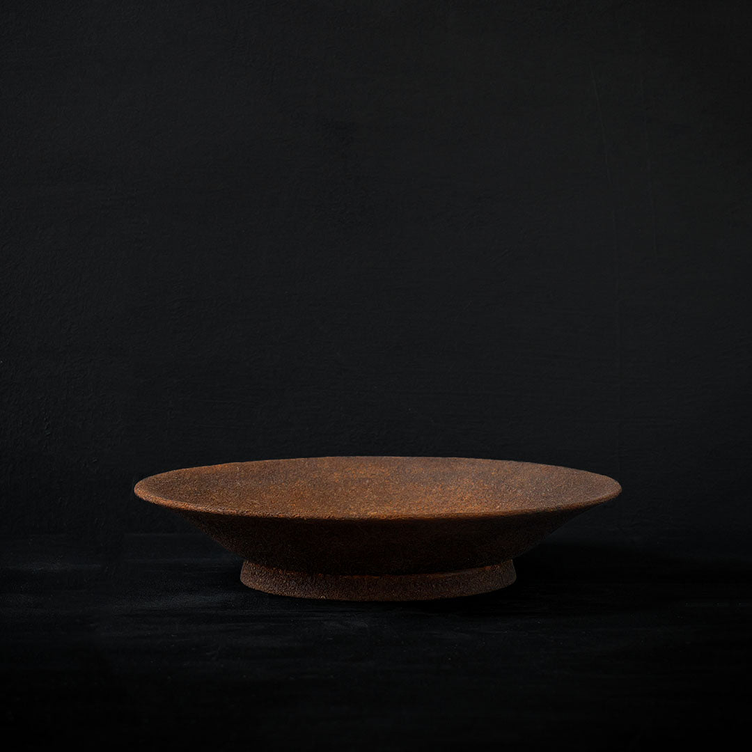 ●25-KF Sabi-urushi Deep Plate 21cm Red