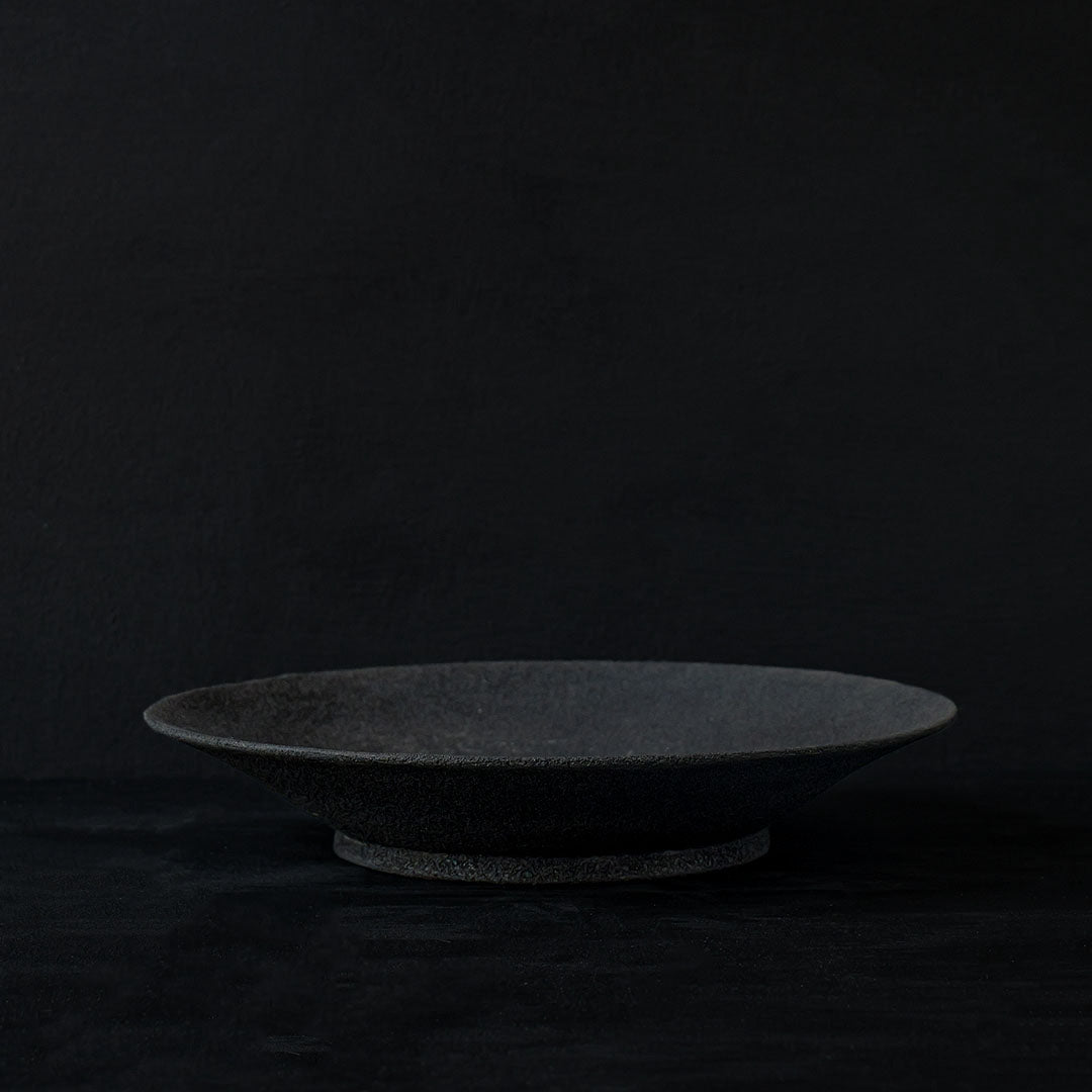 ●25-KF Sabi-urushi Deep Plate 24cm Black