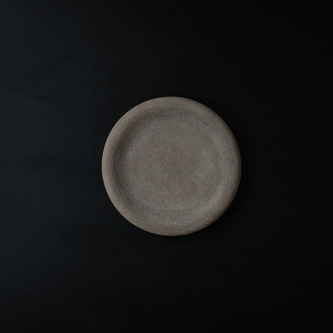 ●25-KF Sabi-urushi Reversible Plate 18cm White