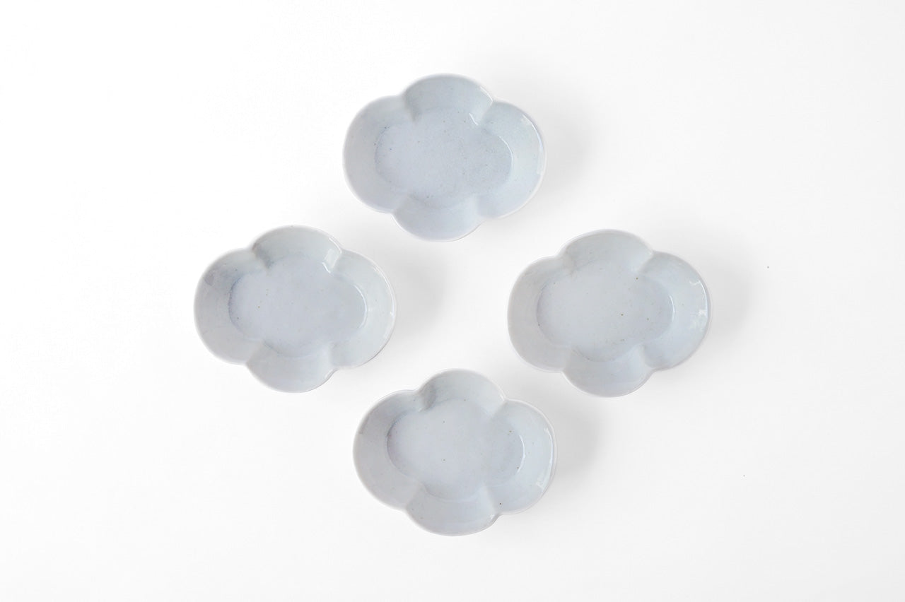 ◆Yazaemon Kiln - Small Mamebachi Bowls, Old White Porcelain (Gift Set of 4)