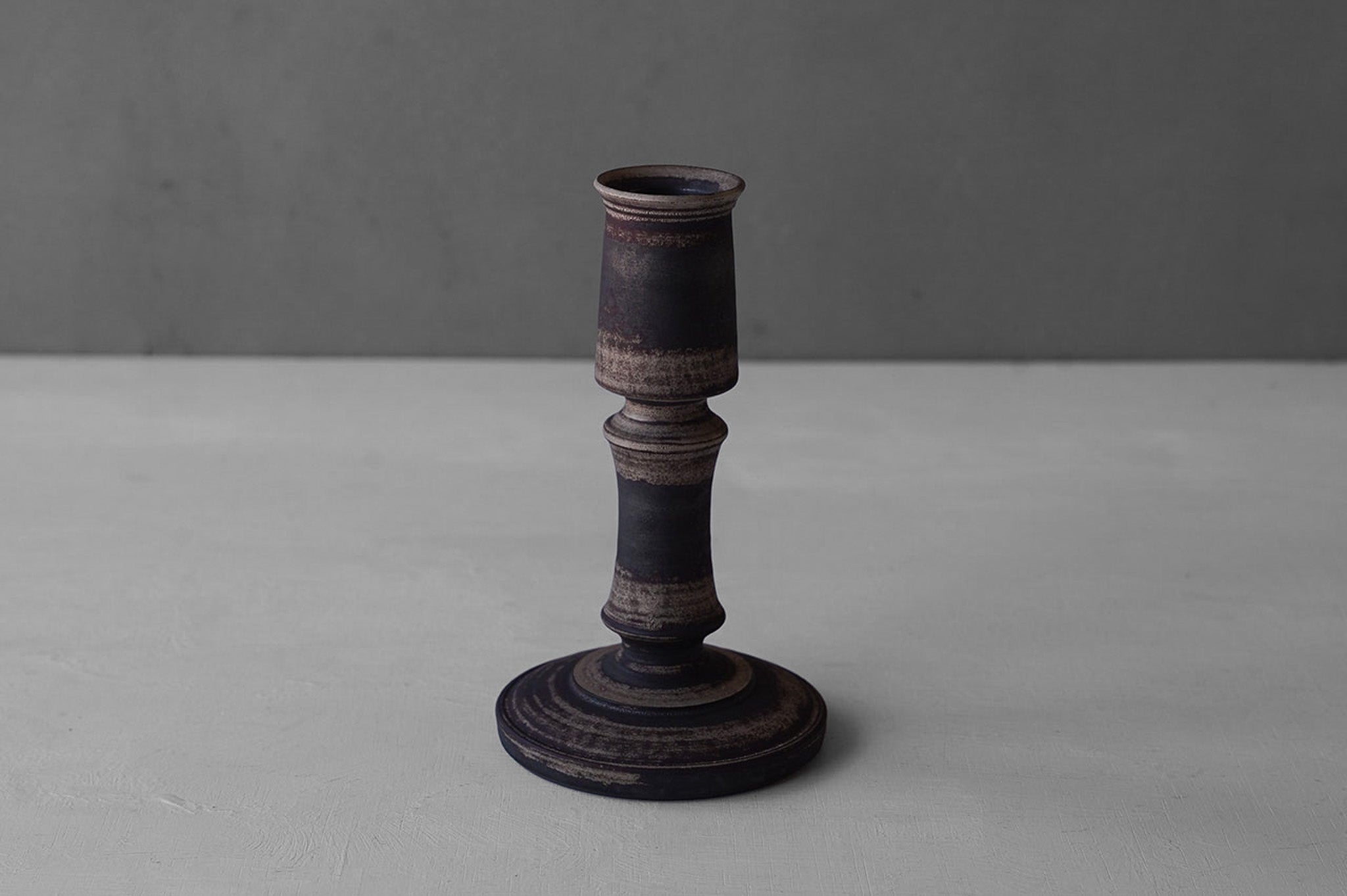 Tatsuya Hattori Rust Silver Glaze Candlestick