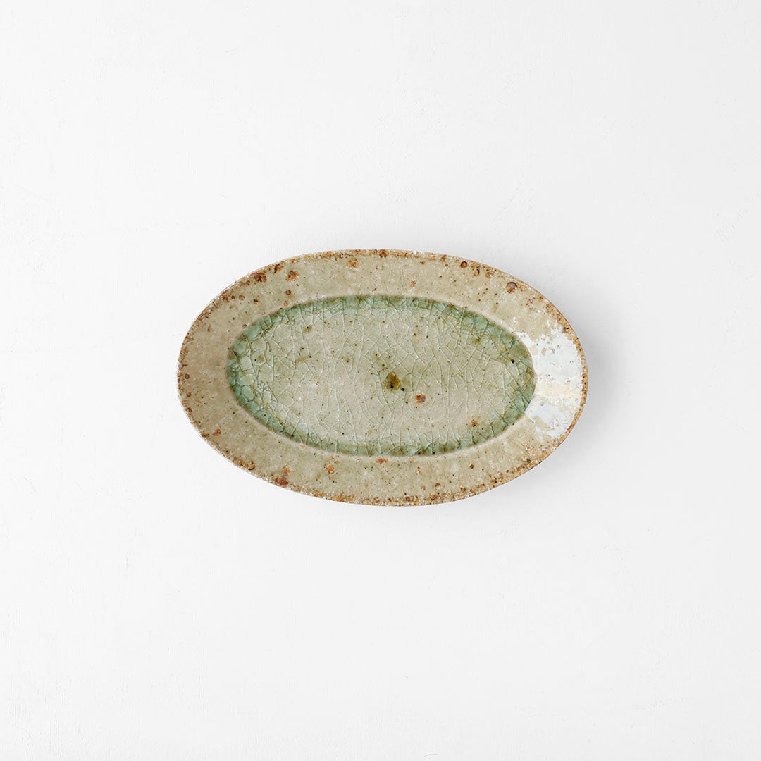 Miyagi Pottery Oval M Blue Glaze