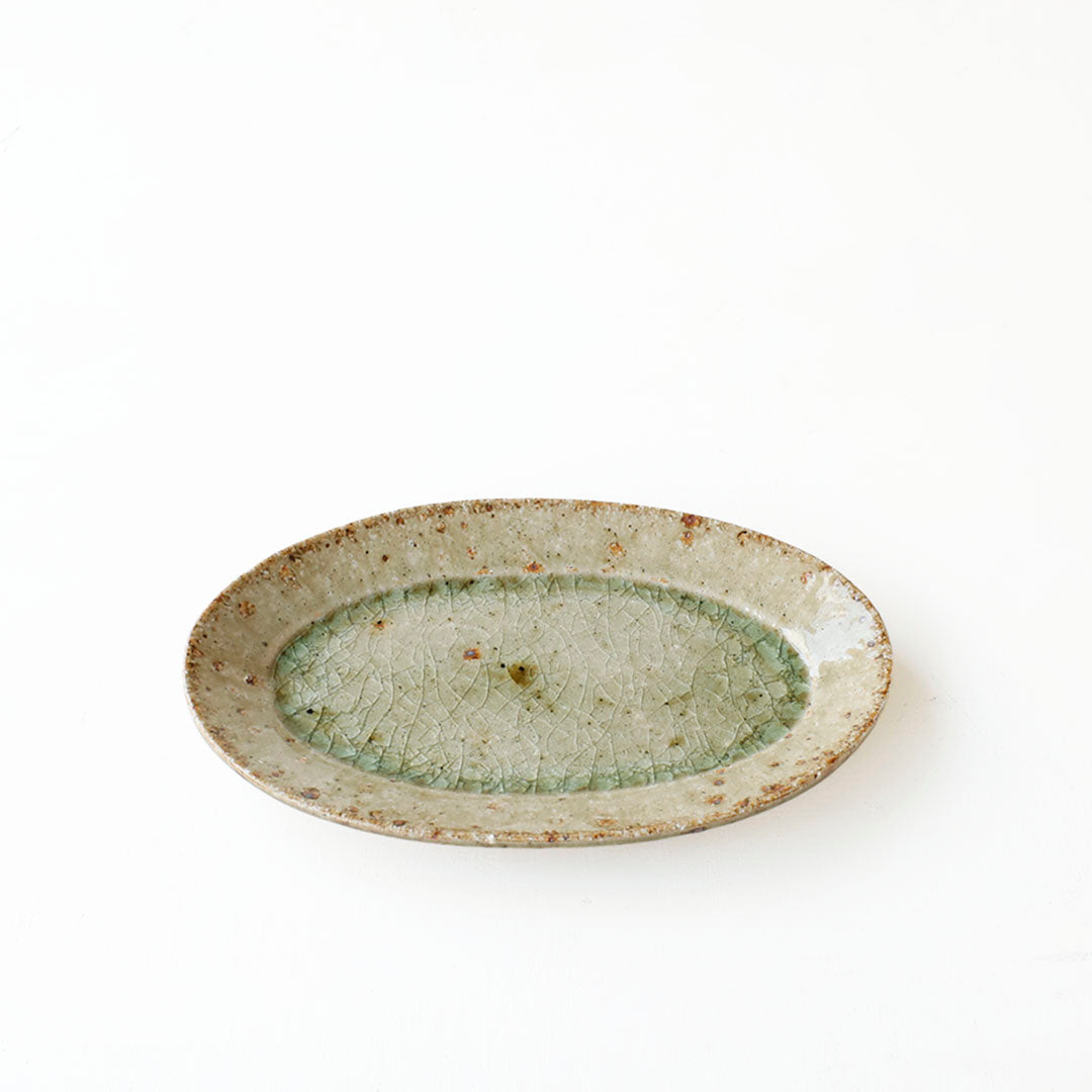 Miyagi Pottery Oval M Blue Glaze