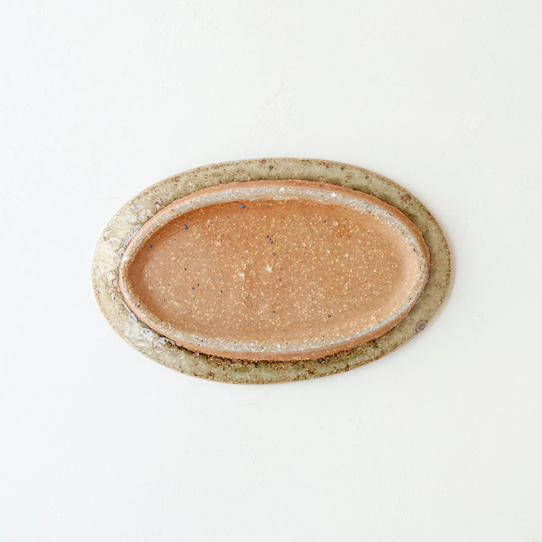 Miyagi Pottery Oval M Blue Glaze