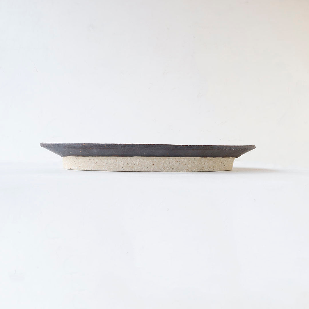 Miyagi Pottery Oval L Black Glaze