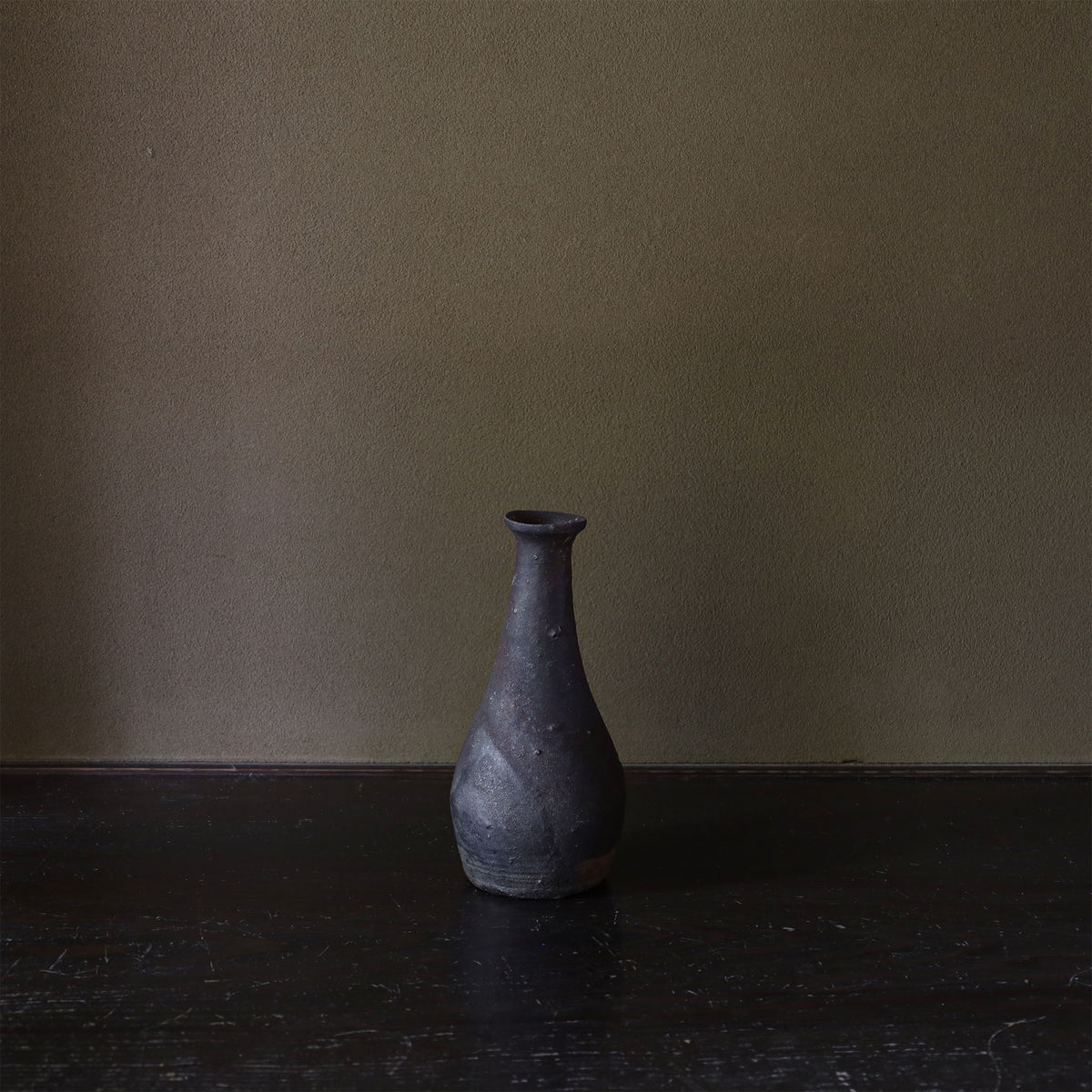 25-48 Shiro Shimizu, Blended Clay, Iron Glaze Flower Vase