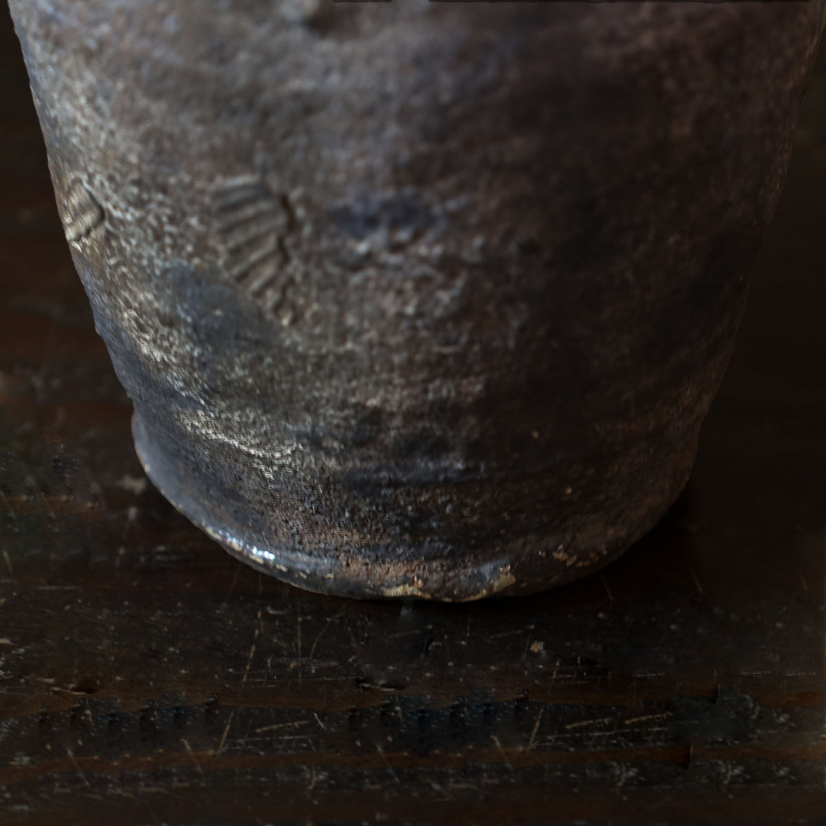 25-49 Shiro Shimizu, Blended Clay, Silver-Decorated Flower Vase