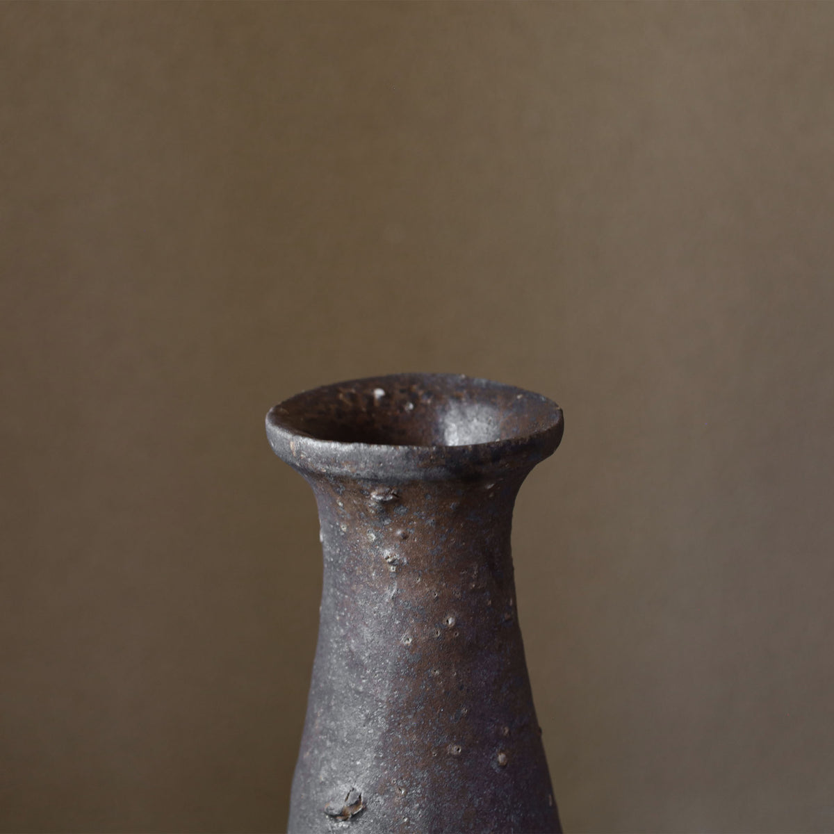 25-48 Shiro Shimizu, Blended Clay, Iron Glaze Flower Vase