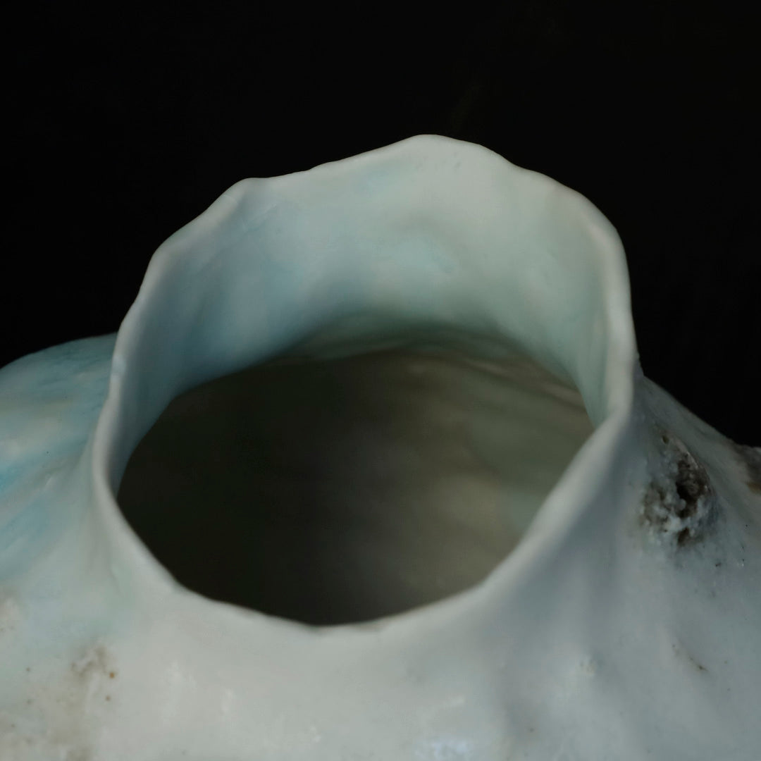 25-10S 池田優子 白磁 白釉花器-5