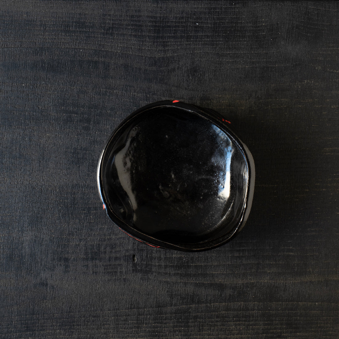 25-10S 寺田鉄平 織部黒赭彩 茶盌