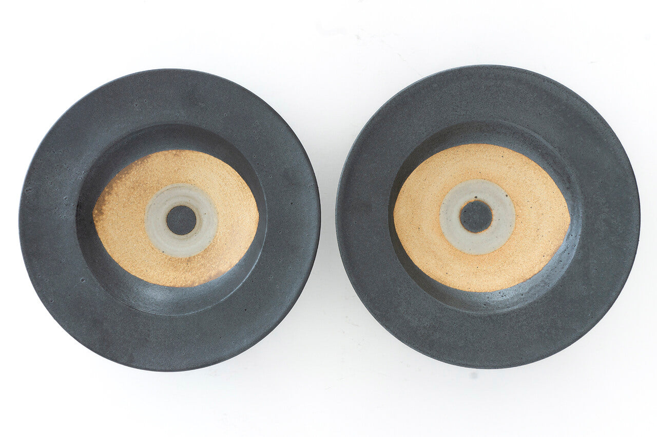 Pottery studio ICHI Mintama Rim Plate 21cm Black