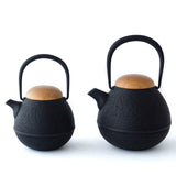 空間鋳造 鉄急須 Egg 小 黒 木蓋