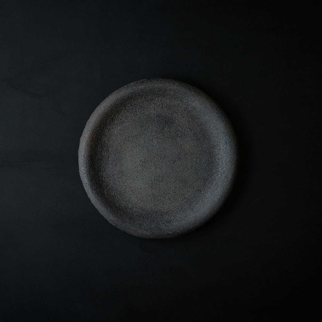 ●25-KF Sabi-urushi Reversible Plate 21cm Black