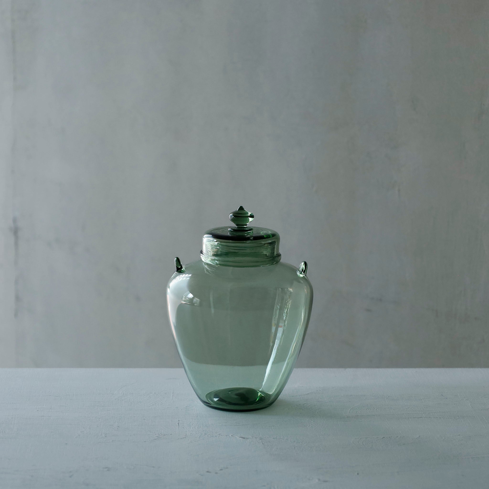 ●26-TE-124 耳付蓋物 MOSS GREEN　B