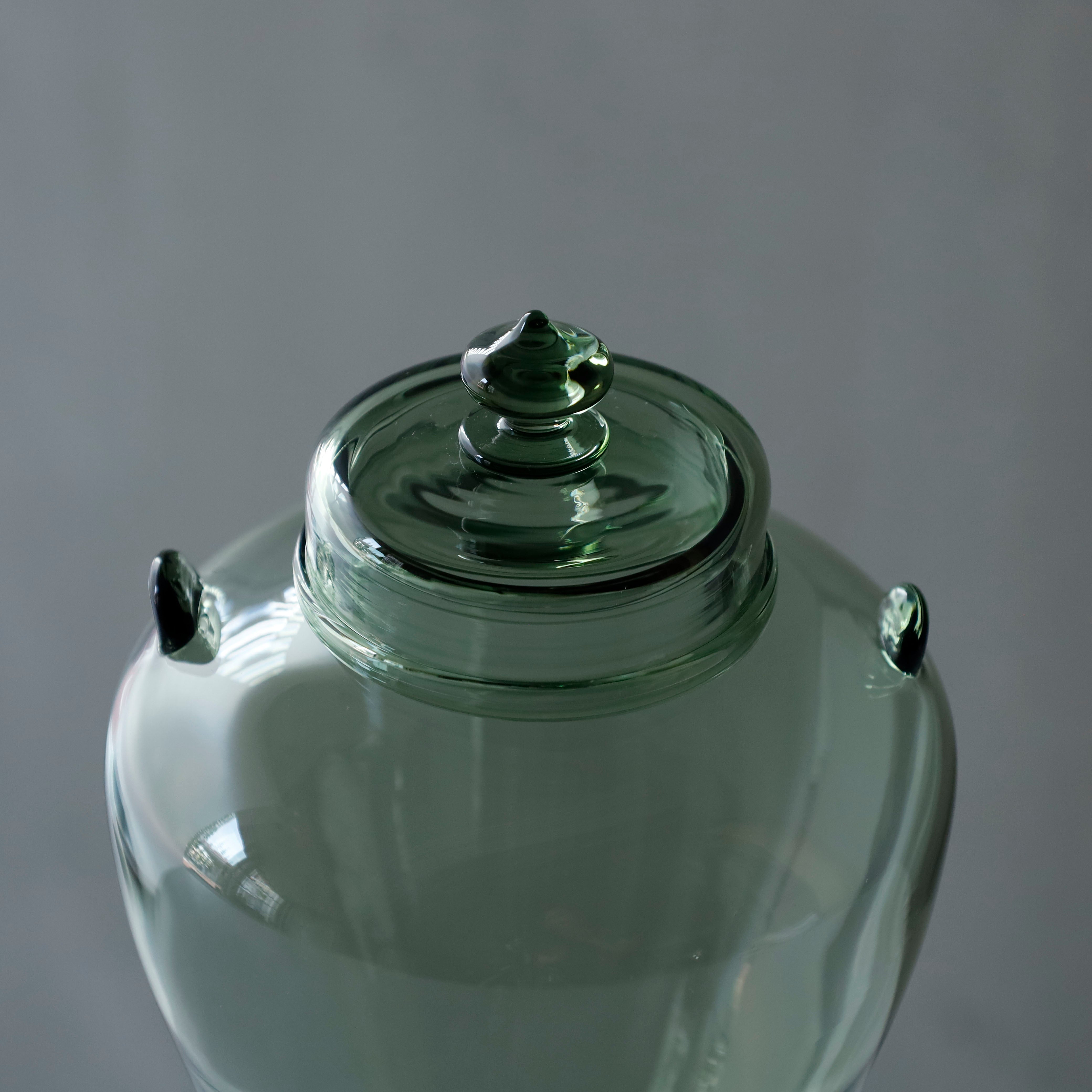 ●26-TE-124 耳付蓋物 MOSS GREEN　B