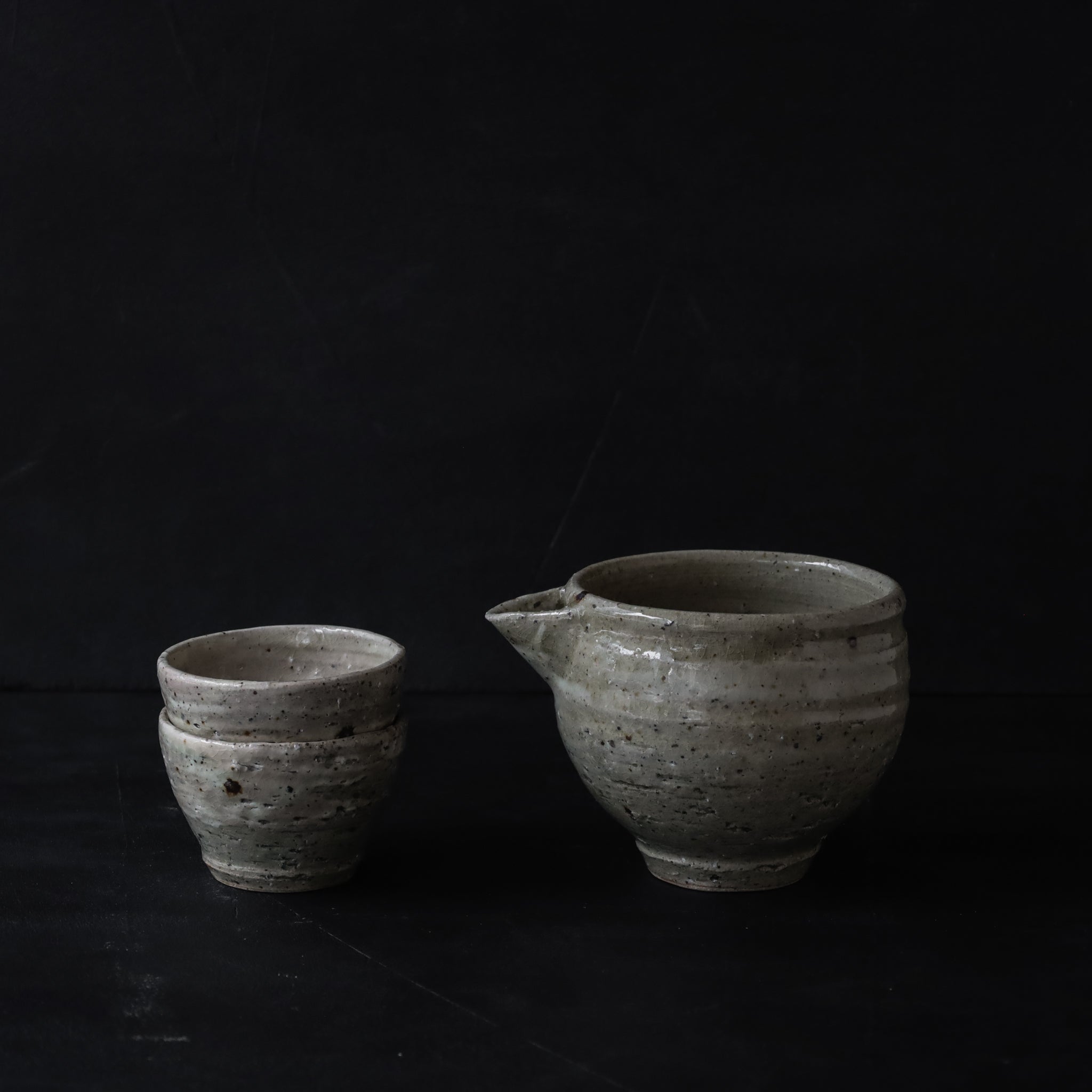 ●26-OM-46 刷毛目片口酒器セット