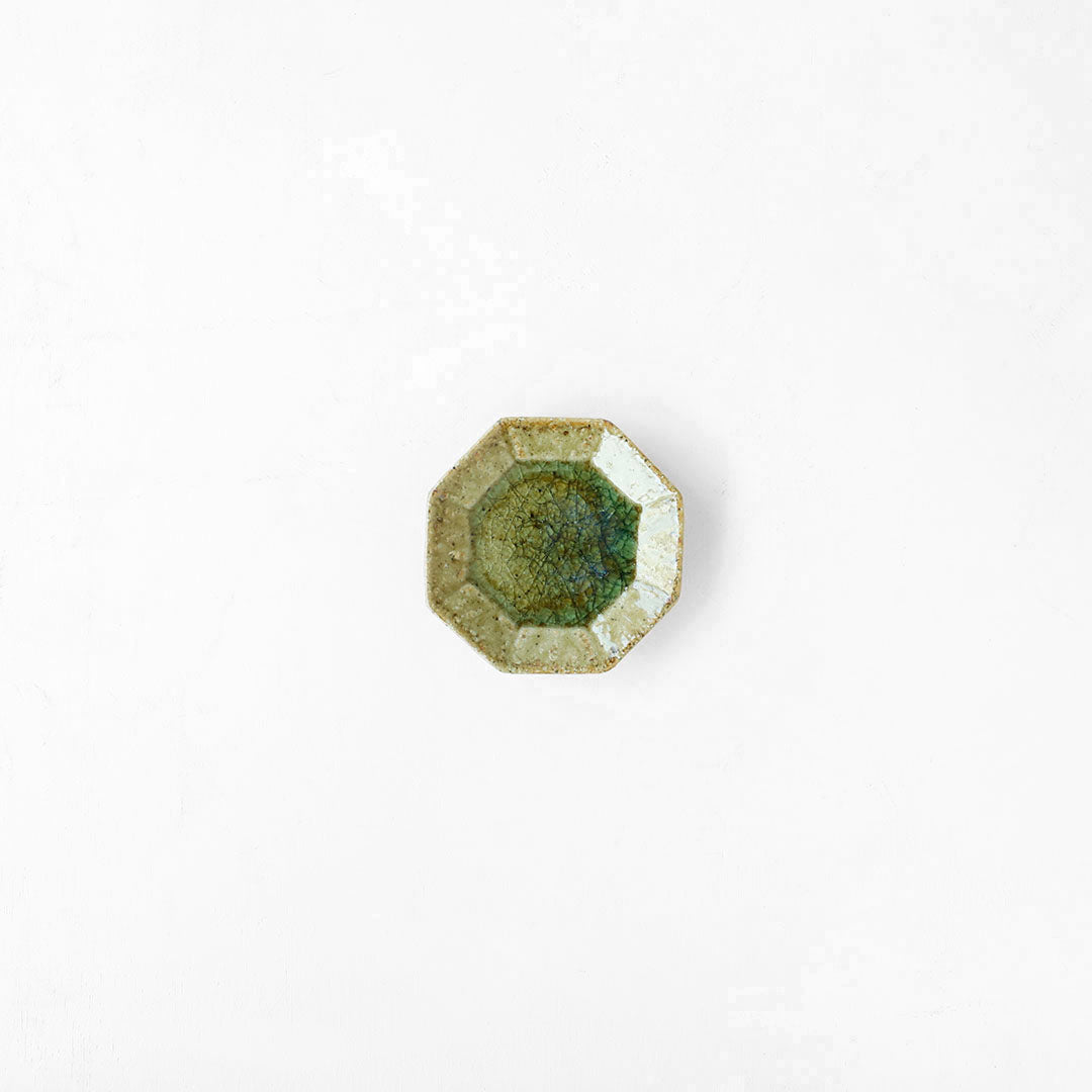 Miyagi Pottery Octangular Plate S Ash Glaze