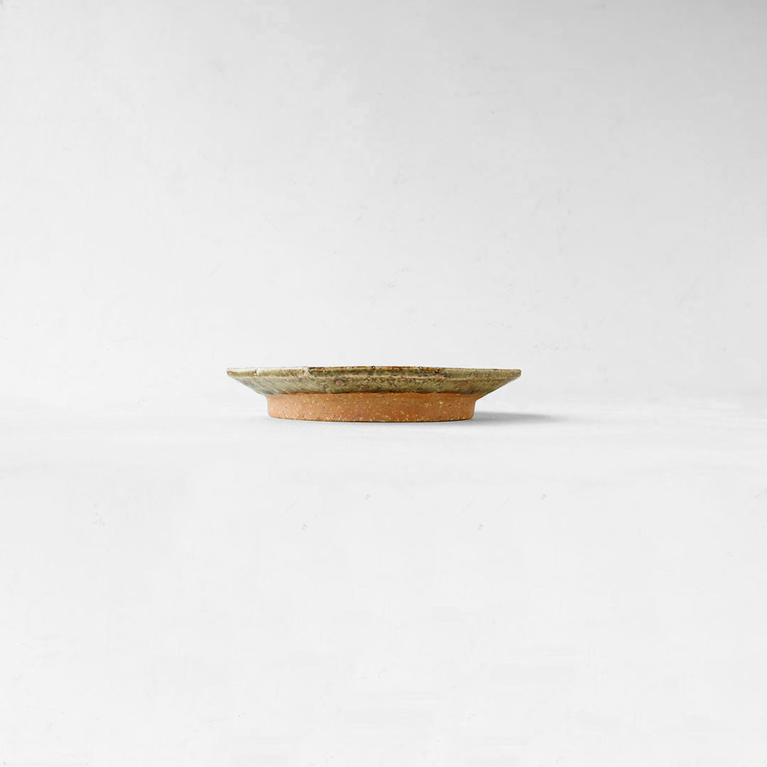 Miyagi Pottery Octangular Plate M Ash Glaze