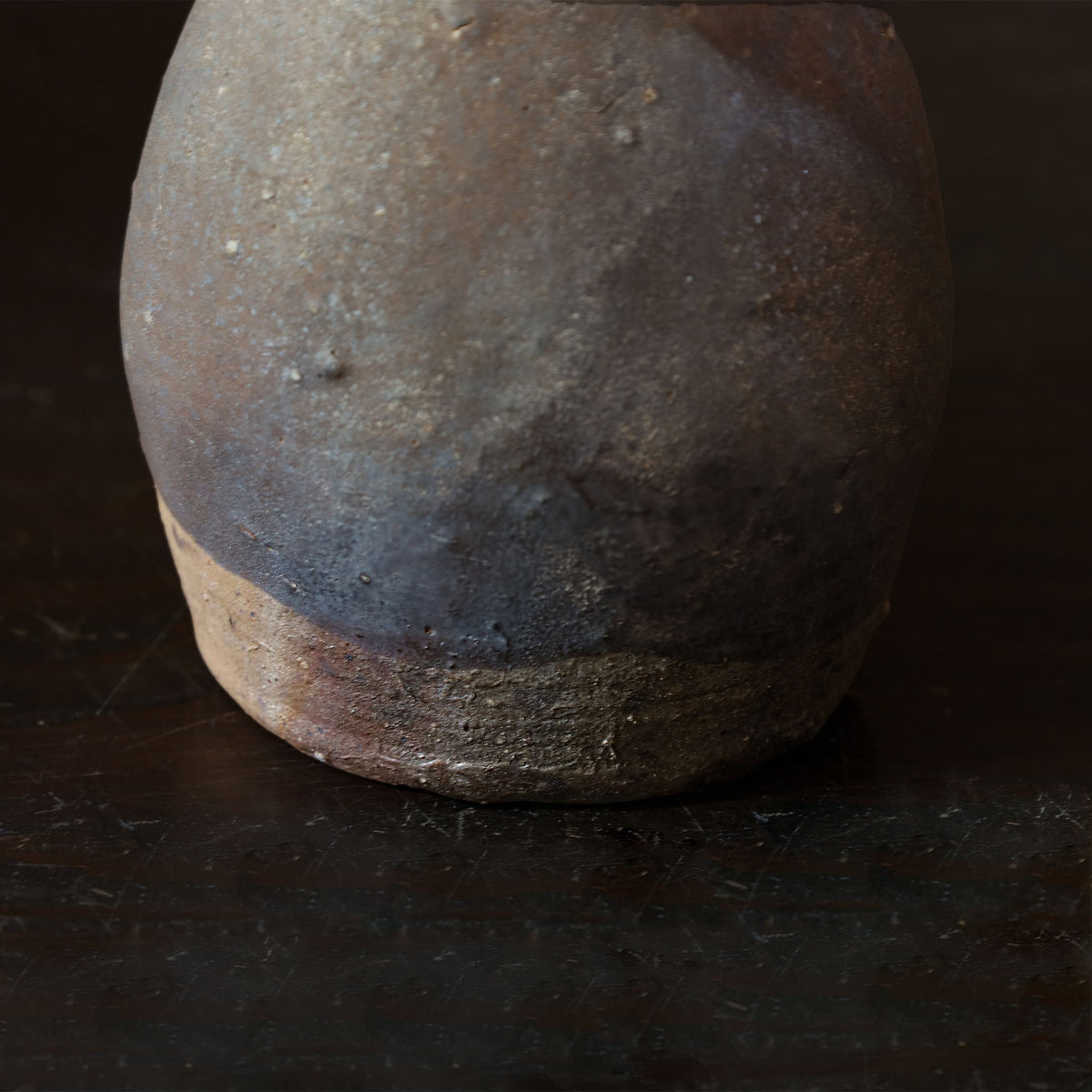 25-48 Shiro Shimizu, Blended Clay, Iron Glaze Flower Vase