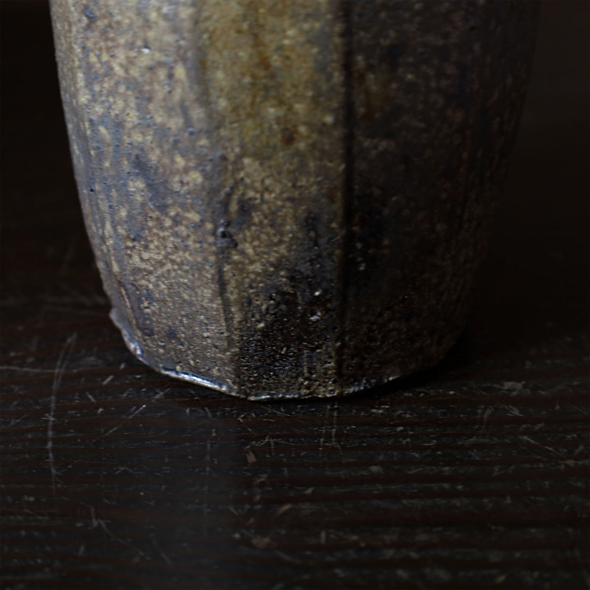 26-29 Shiro Shimizu, Yasaka-Shino Clay, Faceted Flower Vase
