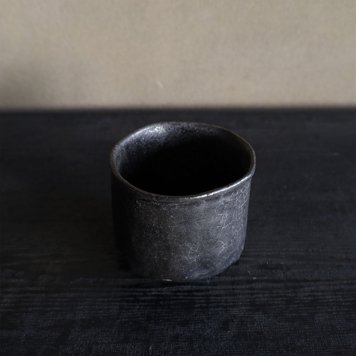 25-38 Shiro Shimizu, Yasaka-Shino Clay (Kyoto), Yukawa Stone Glaze, Silver-Decorated Chawan