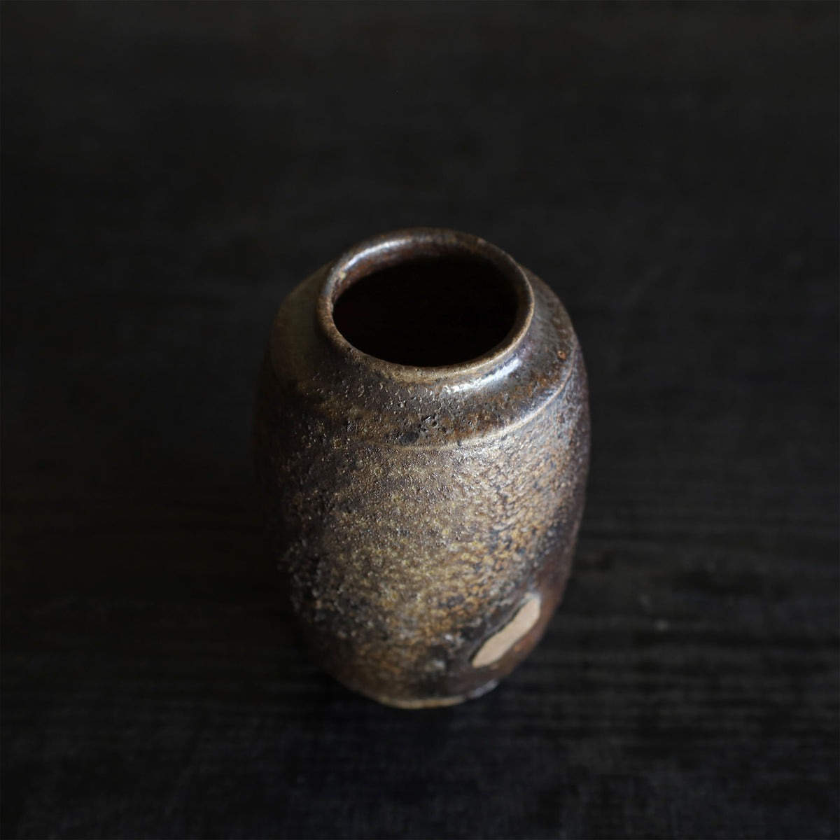 25-35 Shiro Shimizu, Umamachi Raw Clay, Yakishime Tea Container