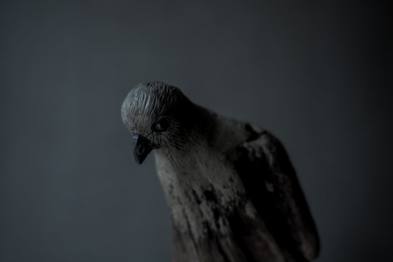 水田典寿 ピューター 流木 鳥 A