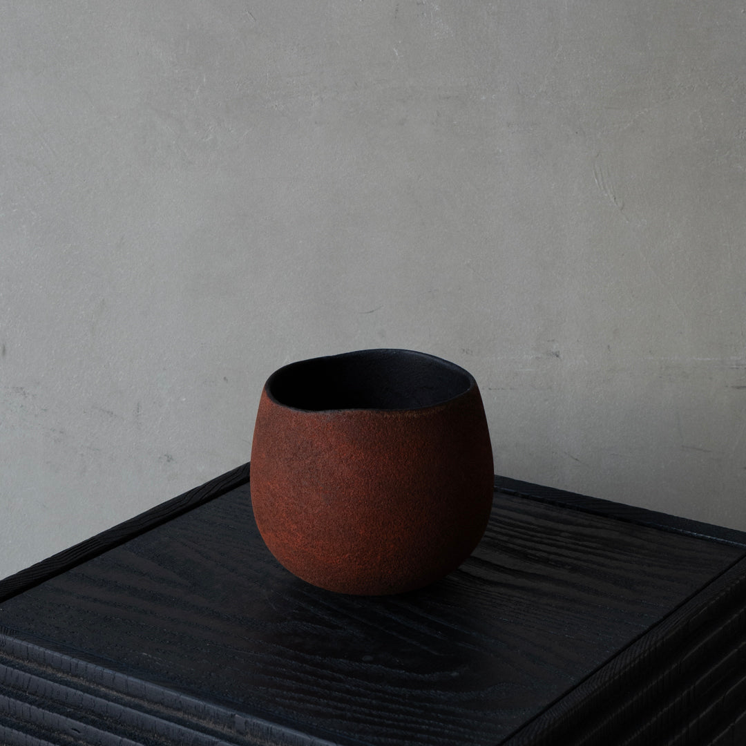 25-10S  藤本健 錆漆 椀 赤