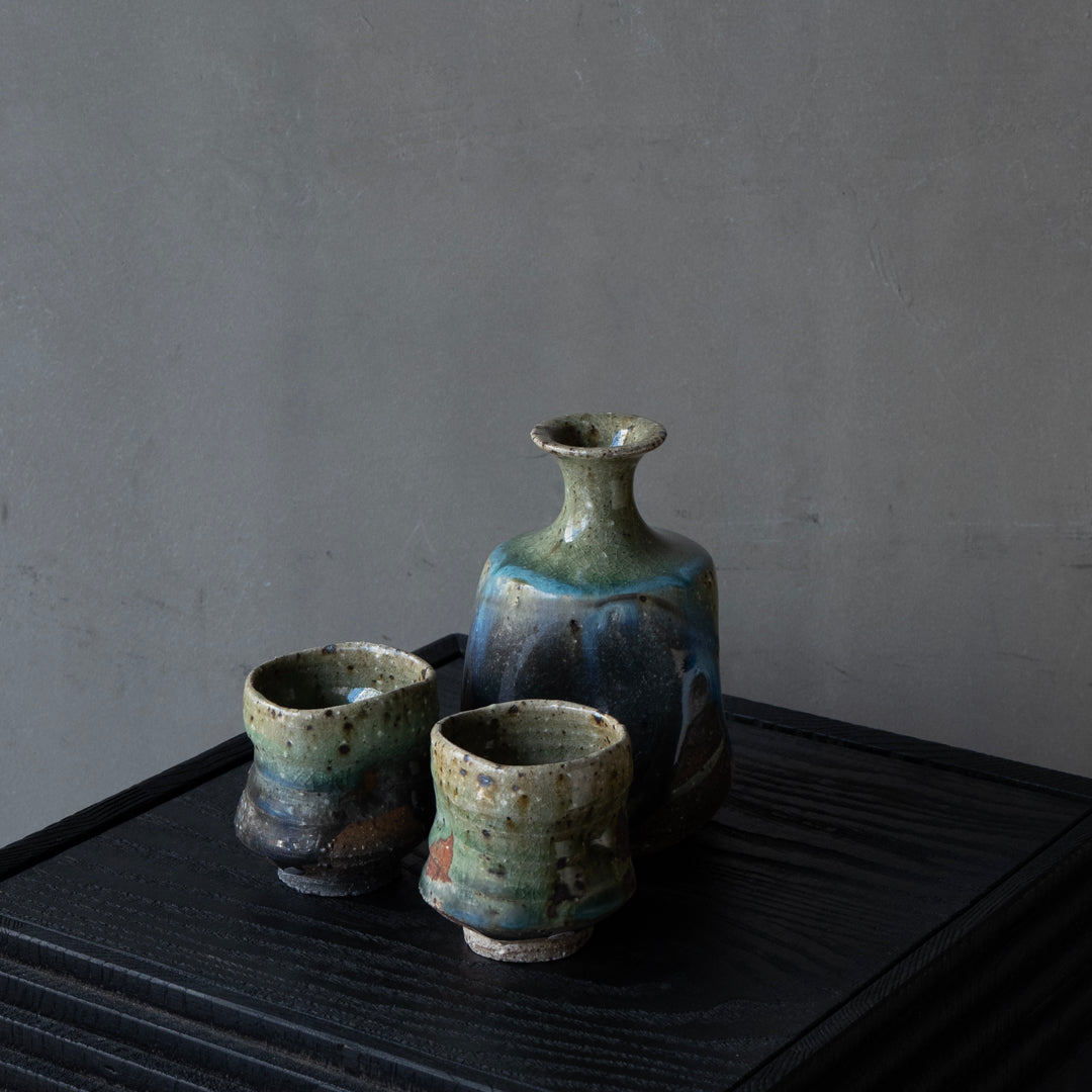 25-10S 陶器工房壹 灰釉徳利セット