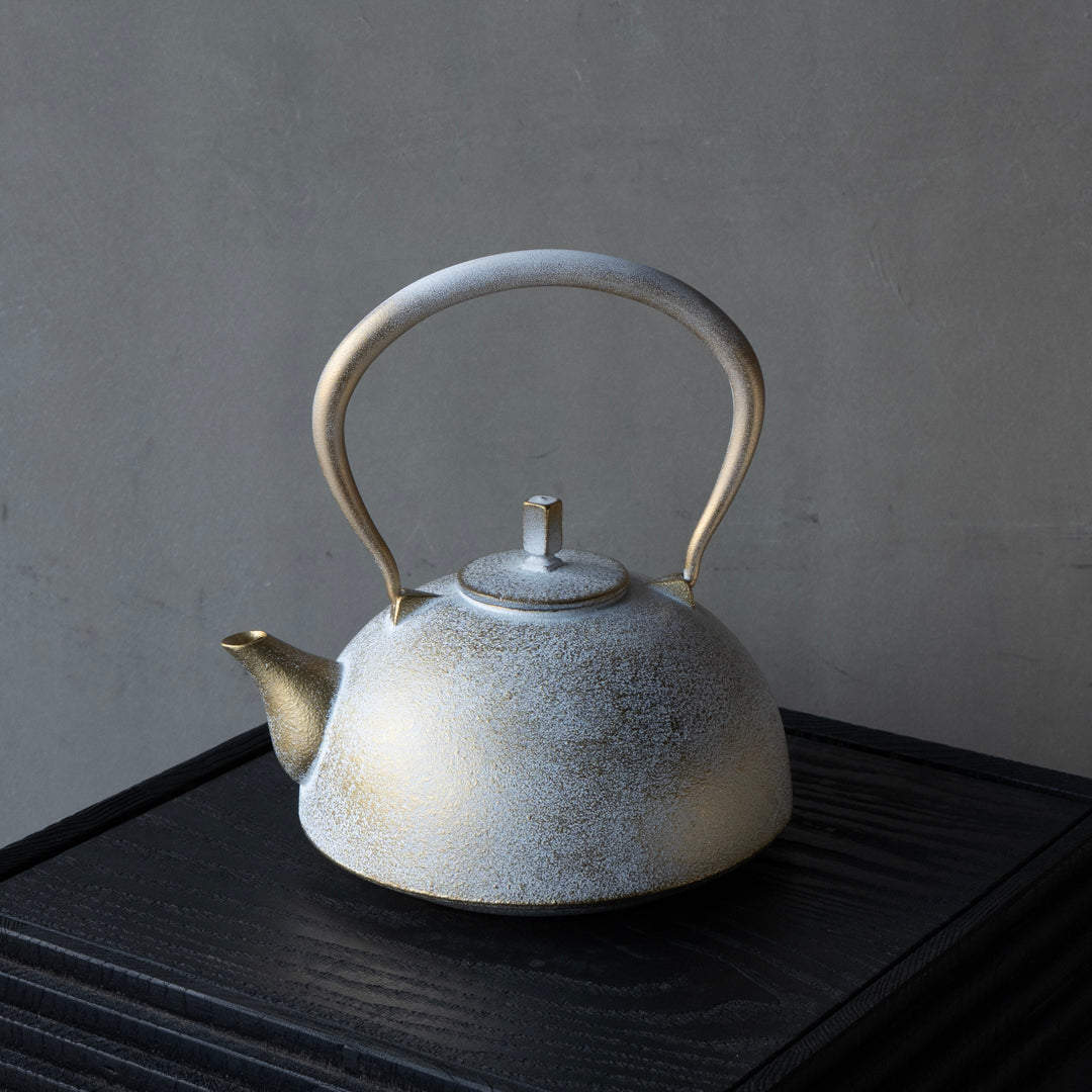 25-10S 空間鋳造 鉄瓶 Nanbu 大 白金色