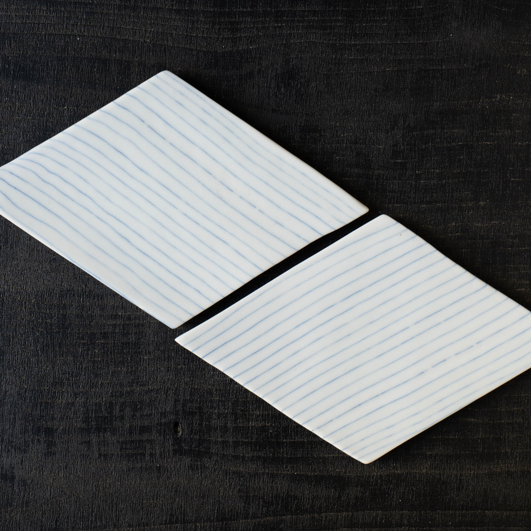 25-10S 村上雄一 青練り込み 菱形フラットプレート