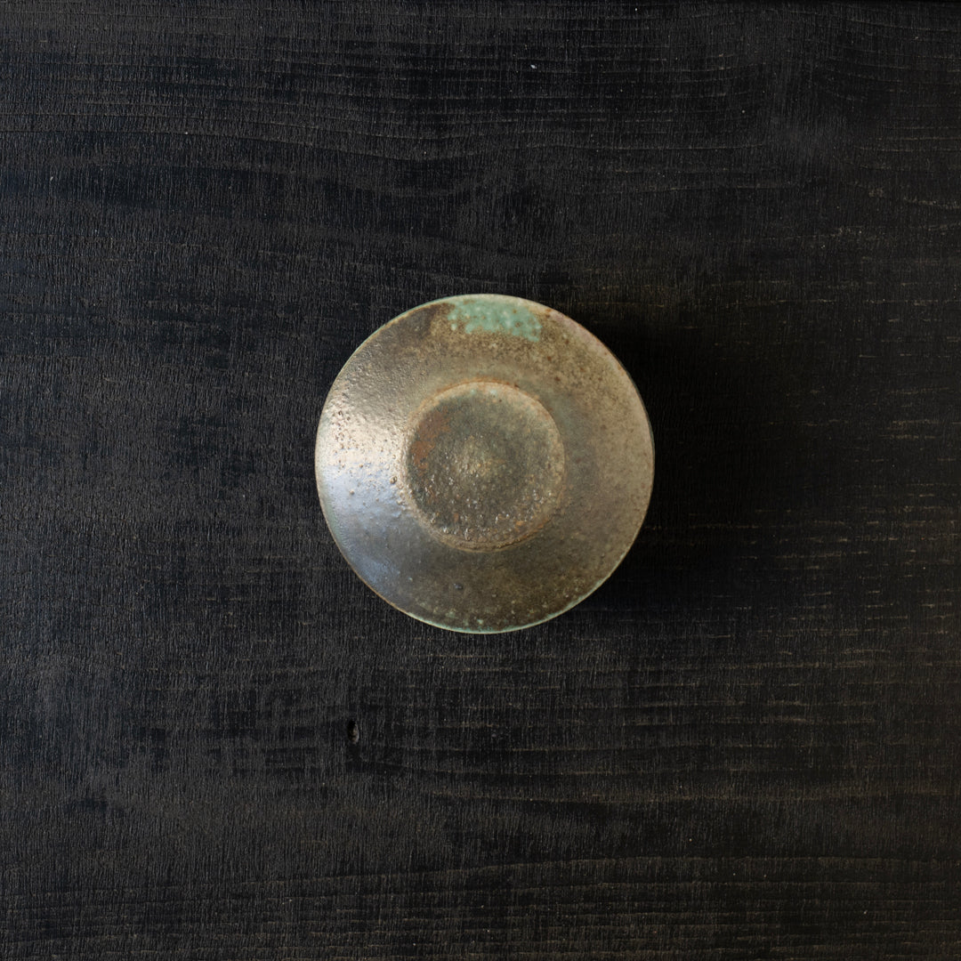 25-10S 境道一 織部釉 フタ物