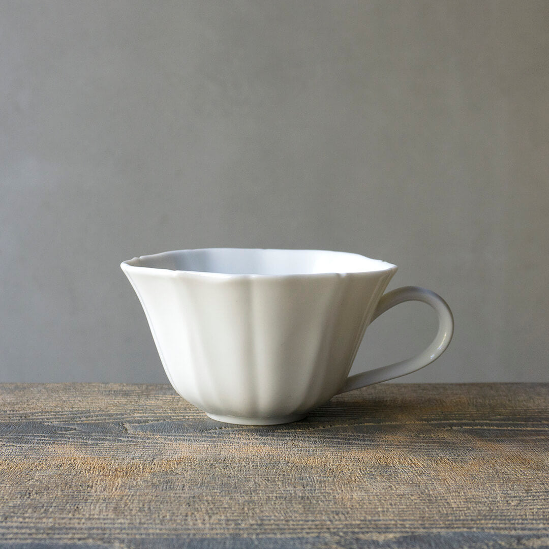 Yuichi Murakami - White Porcelain Cup "Morning Glory" Large