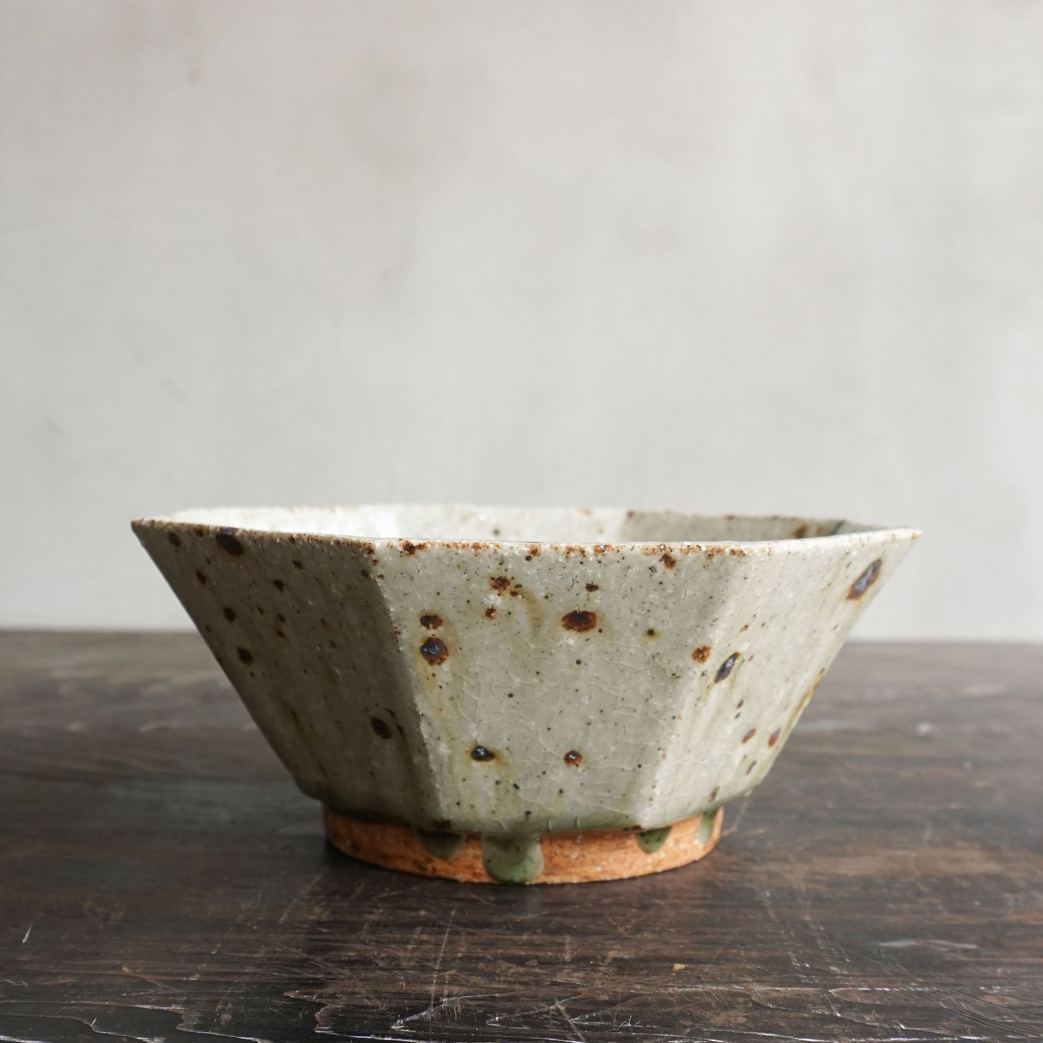 Miyagi Pottery 18cm Octagon Bowl Blue Glaze