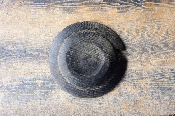 浮様リム皿 240 黒　A