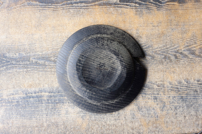 浮様リム皿 240 黒　A