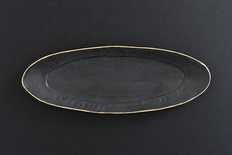 KUROgane OVAL PLATE WITH RIM 300