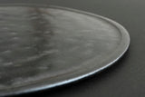 矢野直人 黒釉皿 26cm