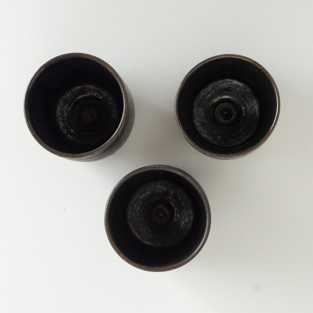 Yukiko Kiln Japanese Tea Cup "Kuro (Black)-Karatsu" Small