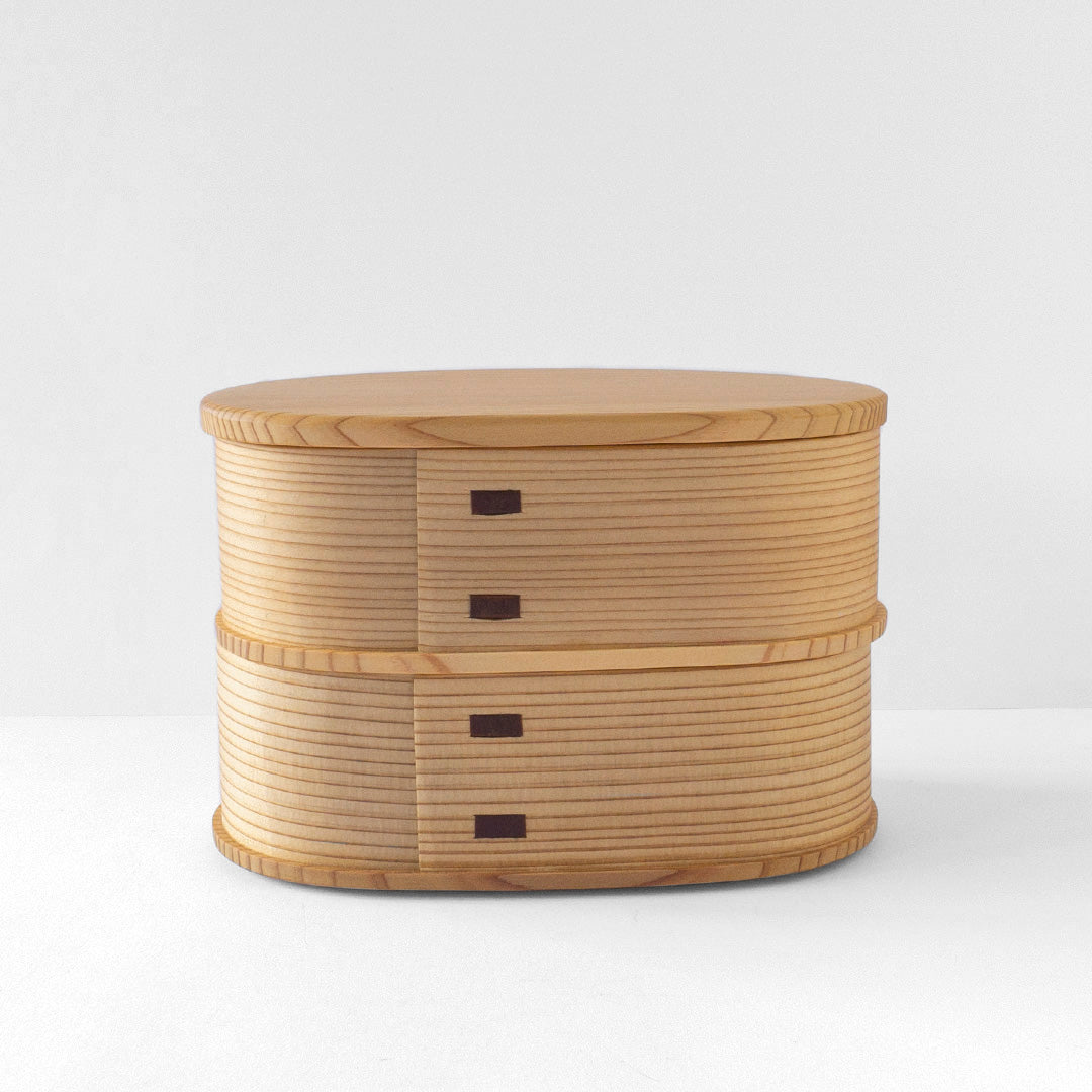 Ryobian - Oval "Magewappa" Lunch Box (2-tier)