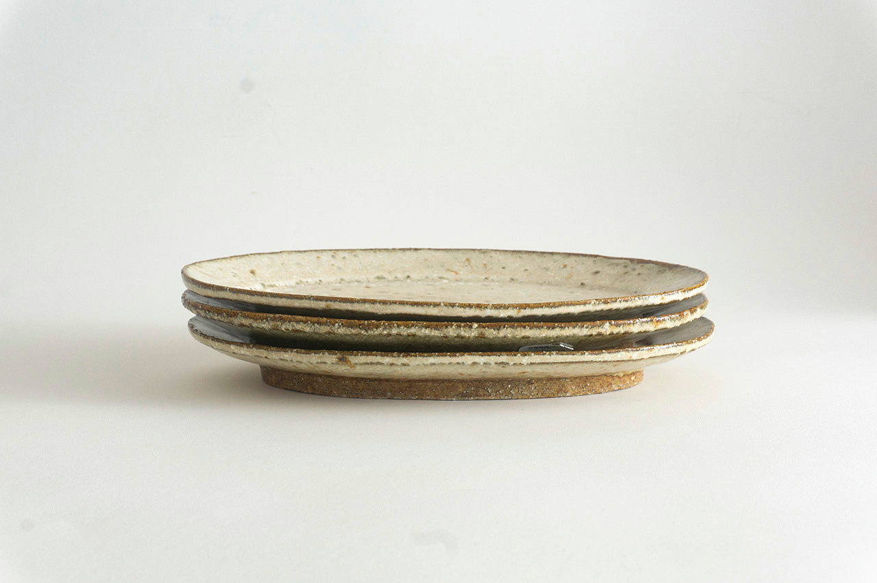Miyagi Pottery Oval S White Glaze