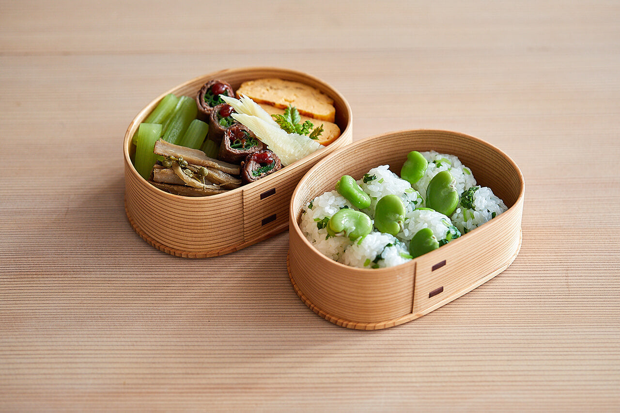 Ryobian - Oval "Magewappa" Lunch Box (2-tier)