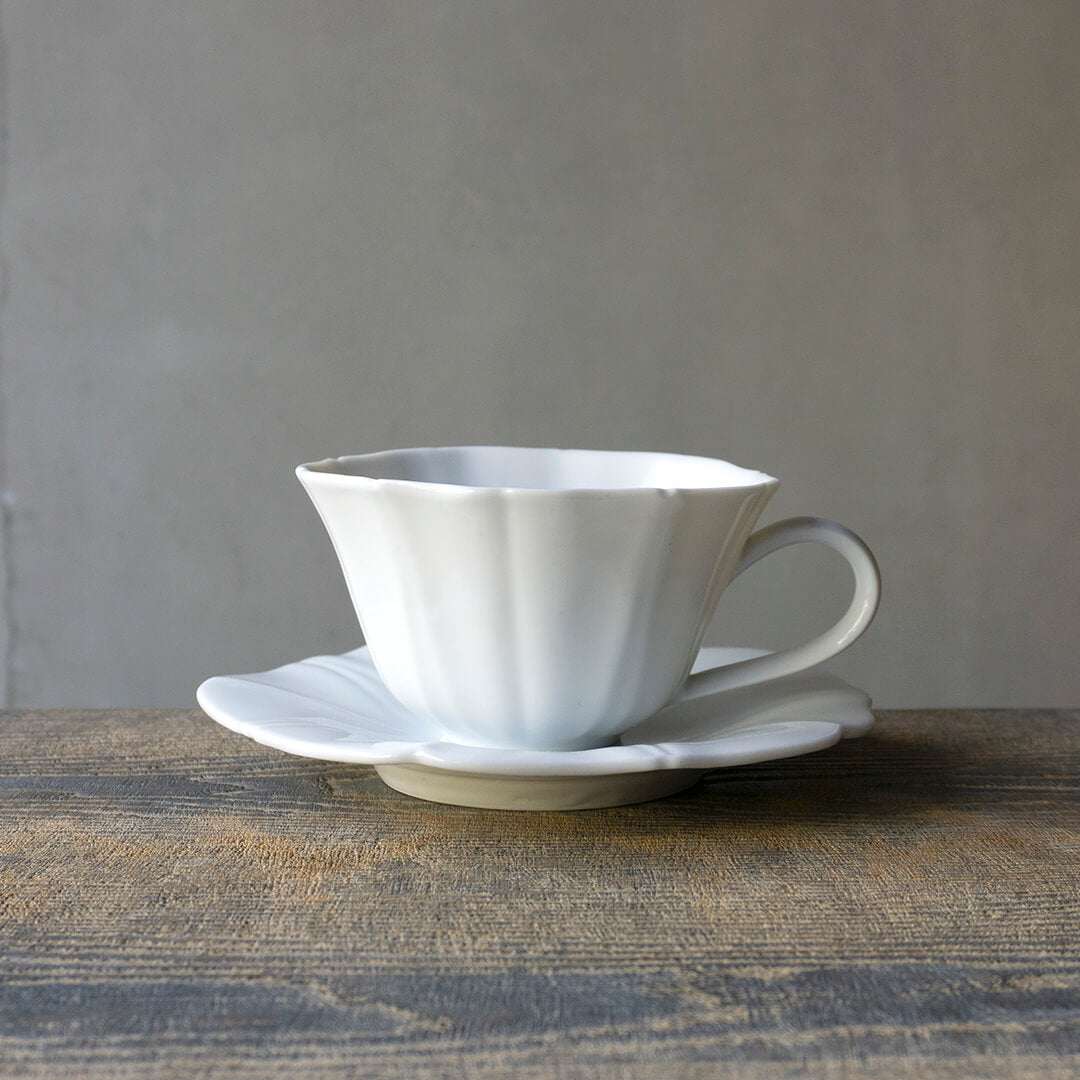 Yuichi Murakami - White Porcelain Cup "Morning Glory" Large